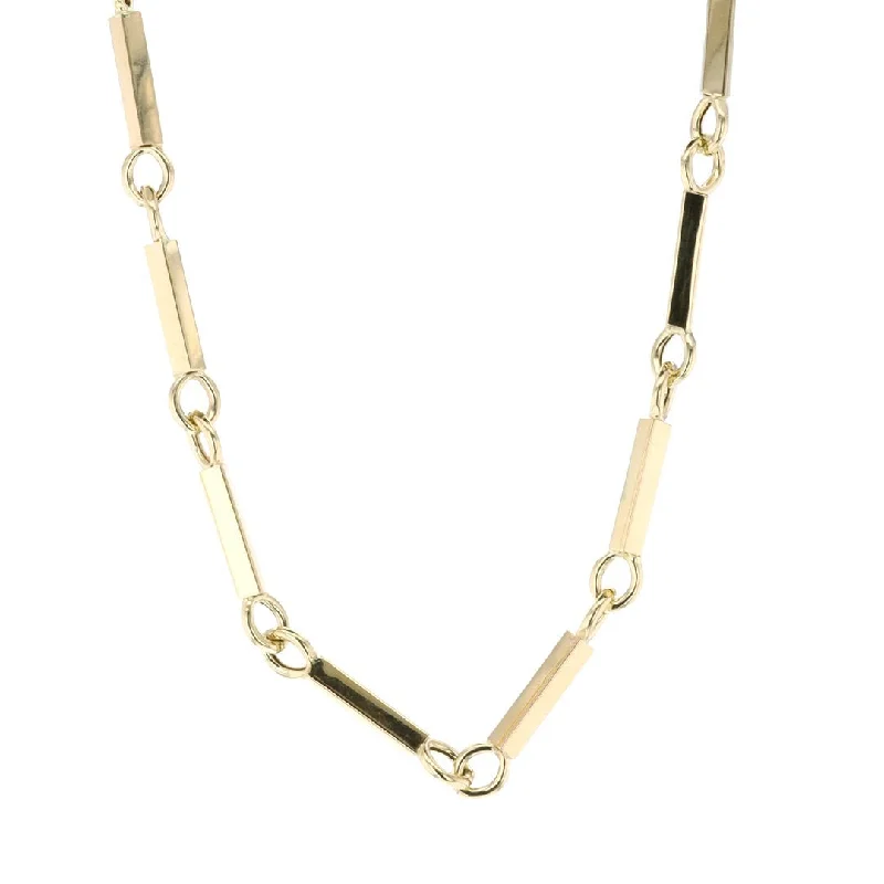 ladies necklace trendy asymmetrical-Extra Small Rectangular Link Necklace