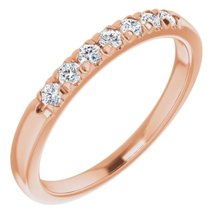 Ladies rings two-tone ring designs-14K Rose 1/5 CTW Natural Diamond Anniversary Band