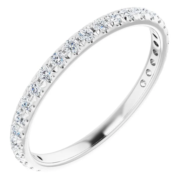 Ladies rings radiant cut rings-Platinum 1/3 CTW Natural Diamond French-Set Anniversary Band