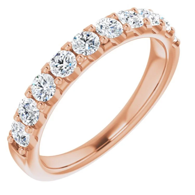 Ladies rings retro charm designs-14K Rose 3/4 CTW Natural Diamond Anniversary Band