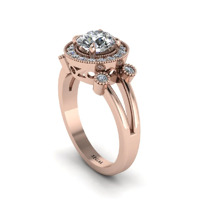 Ladies engagement rings luxurious diamonds-Radiant Diamond Halo Gold Engagement Ring - Madilyn No. 2