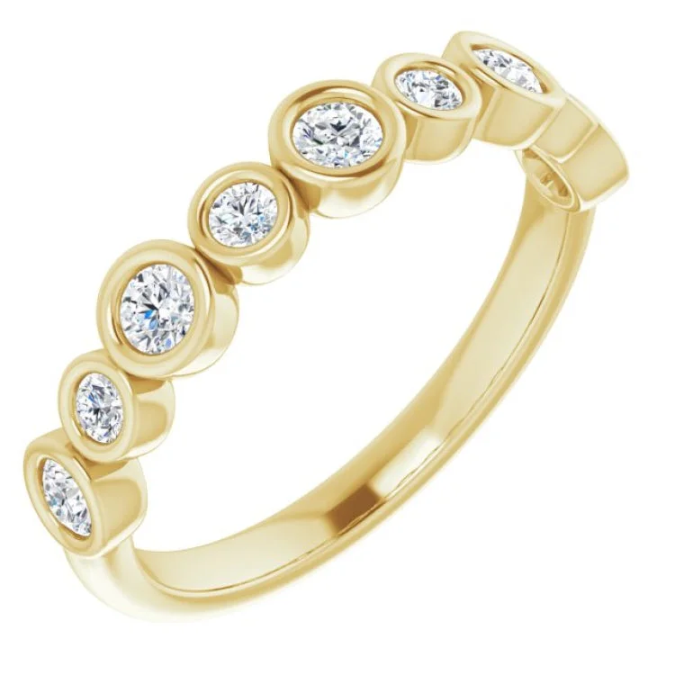 Ladies rings platinum luxury rings-14K Yellow 1/2 CTW Lab-Grown Diamond Anniversary Band