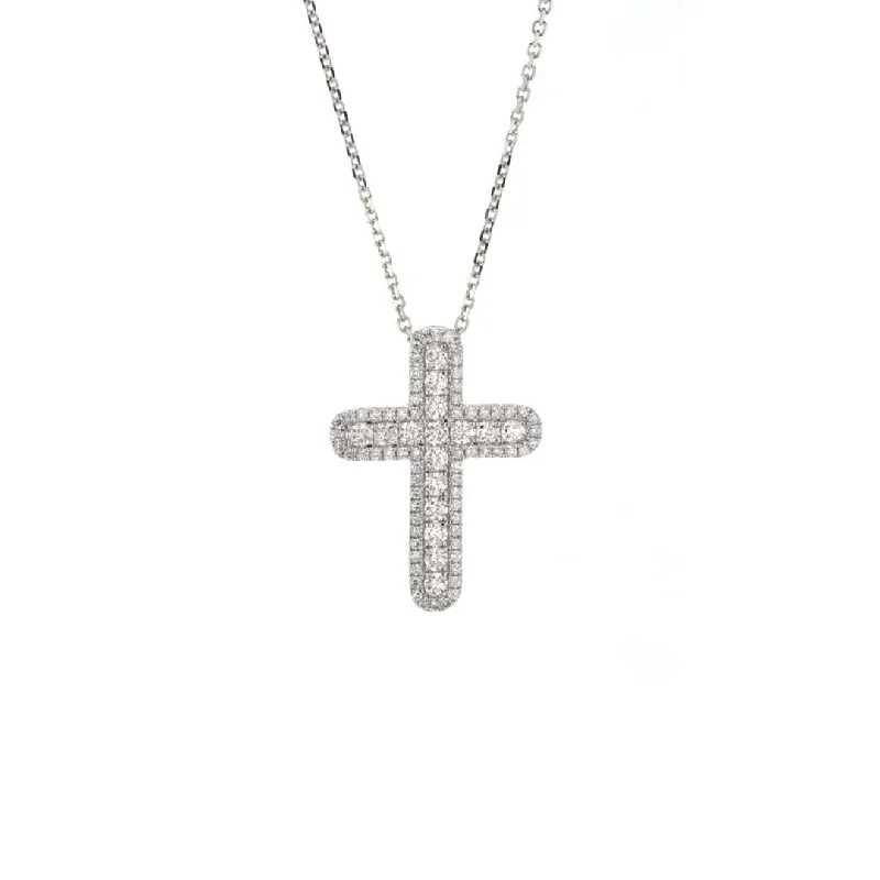 ladies necklace onyx modern-0.50 ctw Diamond Cross Pendant Necklace