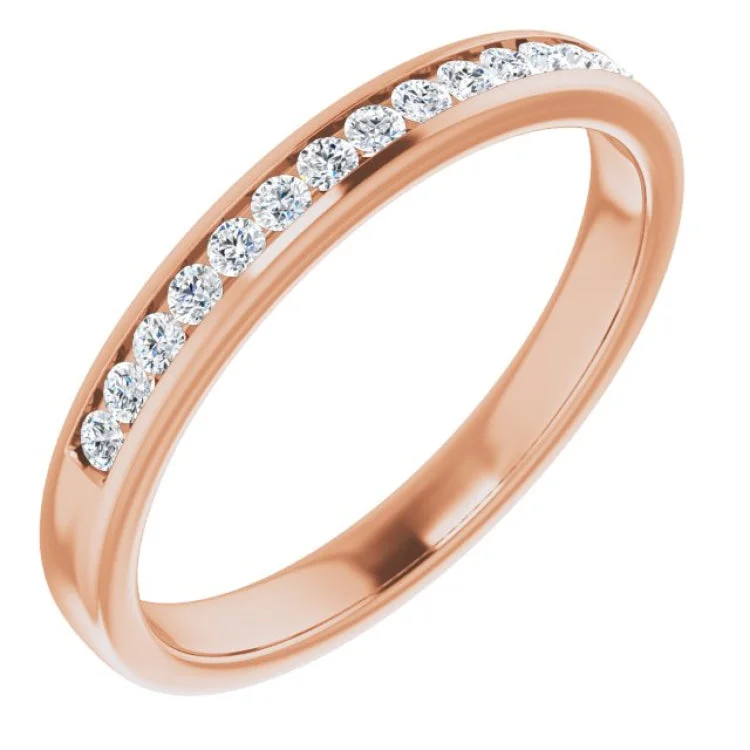 Ladies rings super wide designs-14K Rose 1/3 CTW Natural Diamond Band