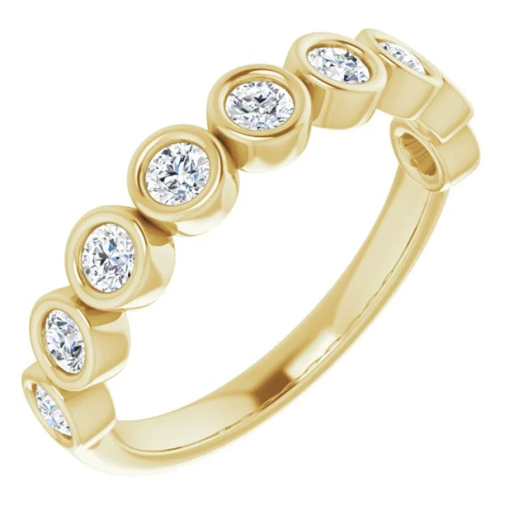 Ladies rings jewelry care tips-14K Yellow 1/2 CTW Natural Diamond Anniversary Band