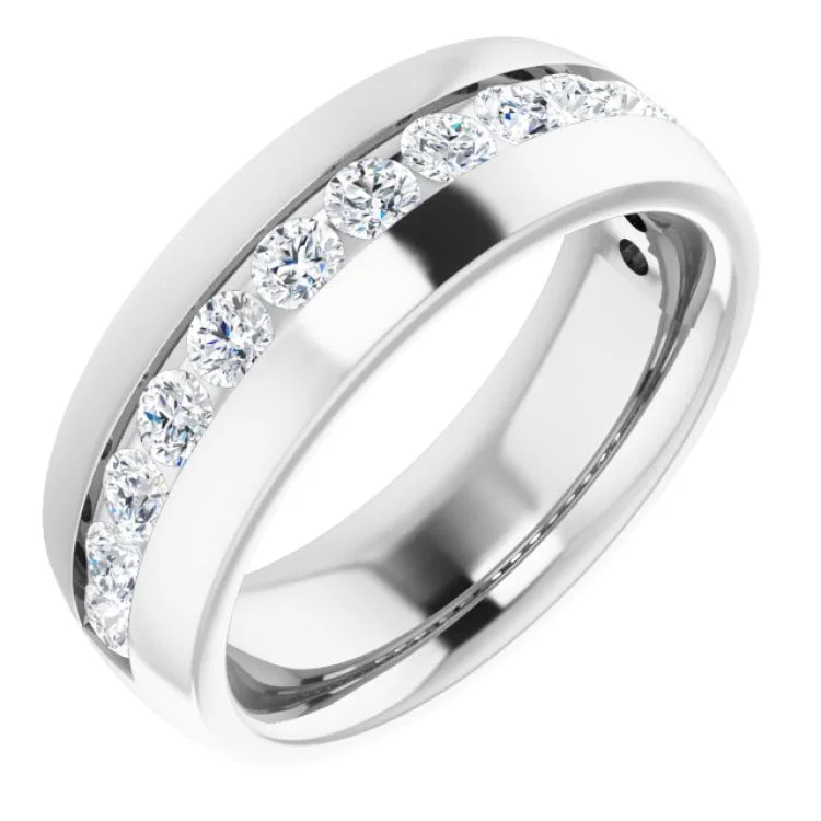 Ladies rings tri-color styles-Platinum 1 3/8 CTW Natural Diamond Band