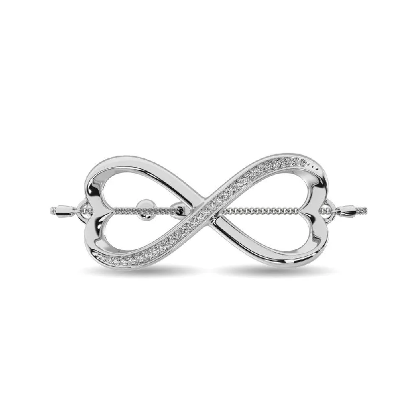 ladies bracelet unique cluster-Diamond Infinity Bracelet 1/6 ct tw in Sterling Silver