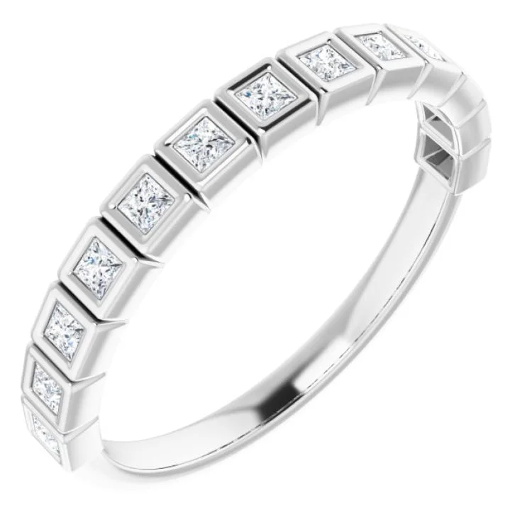 Ladies rings twisted band styles-Platinum 1/3 CTW Natural Diamond Anniversary Band