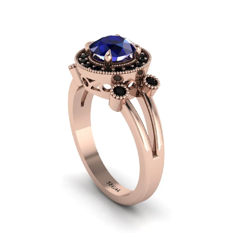 Ladies engagement rings lab-grown diamond cuts-Radiant Sapphire Halo Gold Engagement Ring - Madilyn No. 44