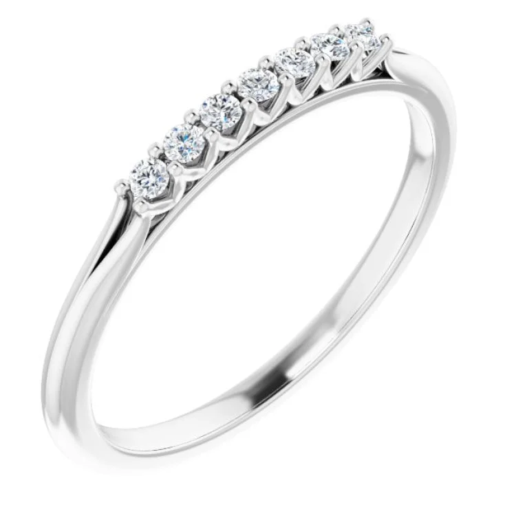 Ladies rings personalized touch options-Platinum 1/10 CTW Natural Diamond Anniversary Band