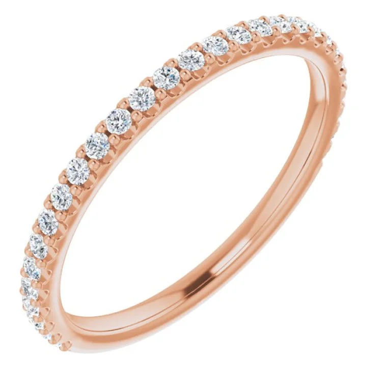 Ladies rings red diamond designs-14K Rose 1/4 CTW Natural Diamond Anniversary Band