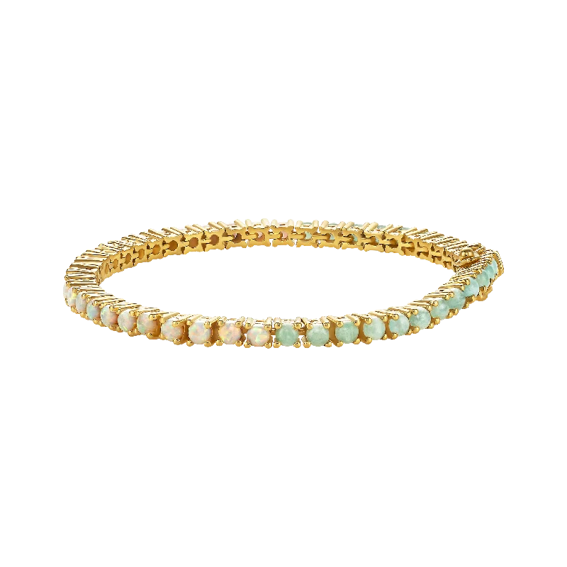 ladies bracelet glossy mother’s-Opal & Amazonite Indecisve Tennis Bracelet