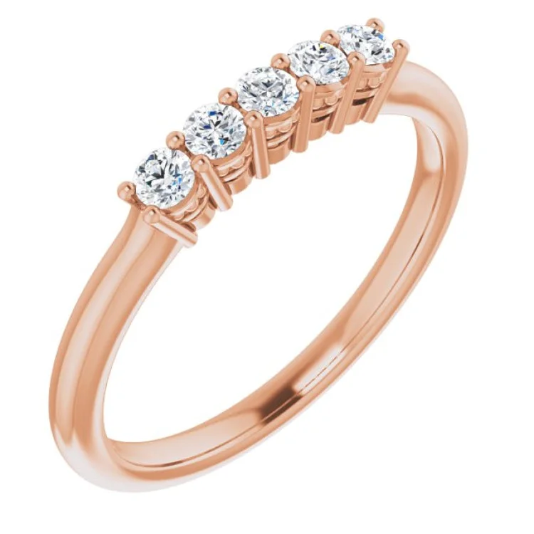 Ladies rings extra thin rings-14K Rose 1/4 CTW Natural Diamond Anniversary Band