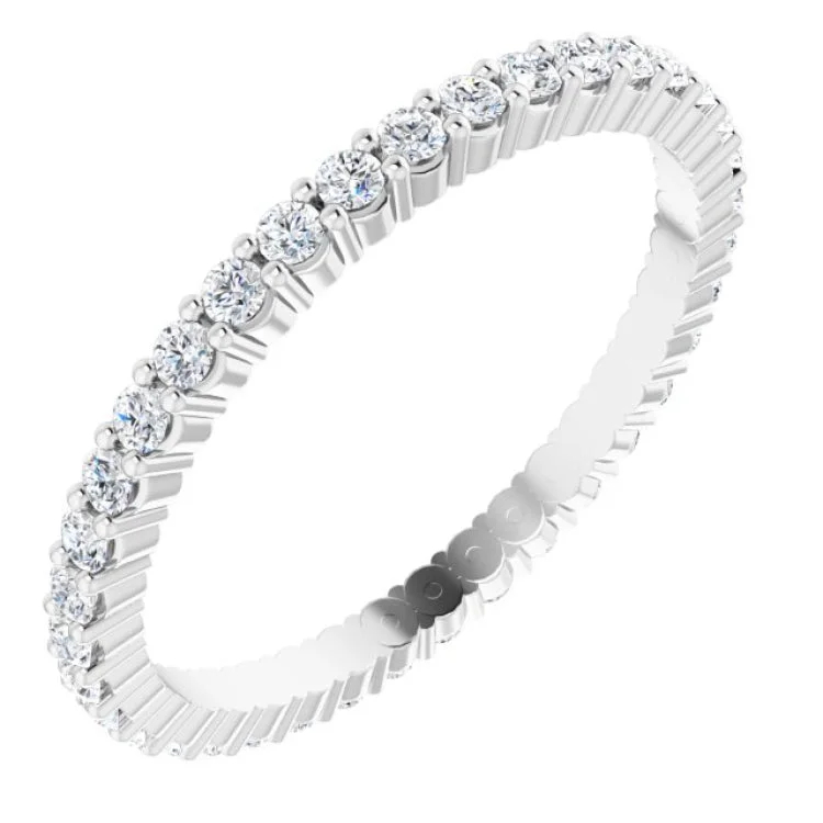 Ladies rings oxidized finish rings-14K White 1/2 CTW Lab-Grown Diamond Eternity Band Size 4.5