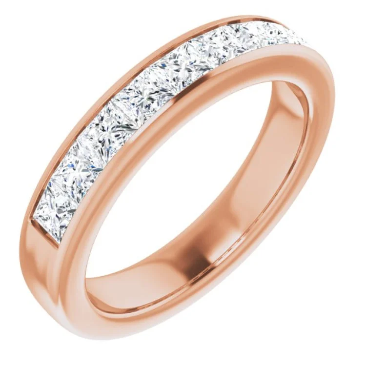 Ladies rings minimalist gold bands-14K Rose 1 3/4 CTW Natural Diamond Band