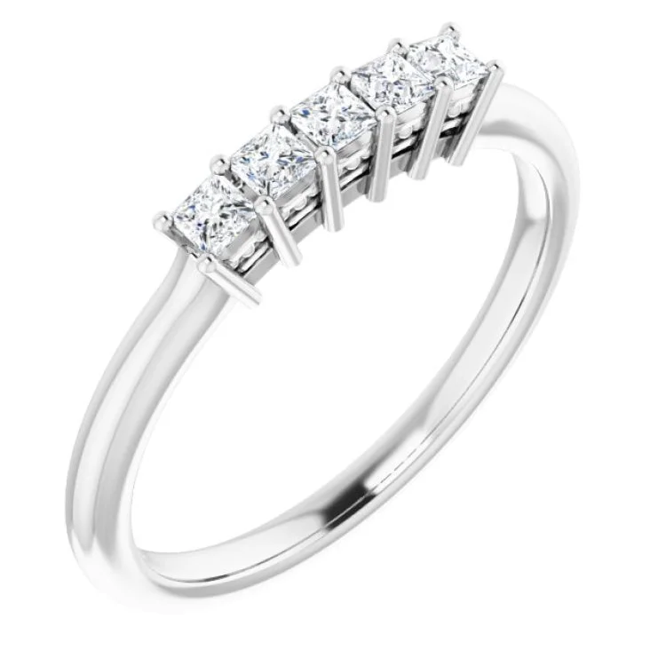 Ladies rings halo accent styles-Platinum 1/4 CTW Natural Diamond Anniversary Band