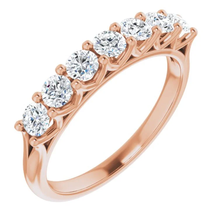 Ladies rings Korean fashion styles-14K Rose 5/8 CTW Natural Diamond Anniversary Band