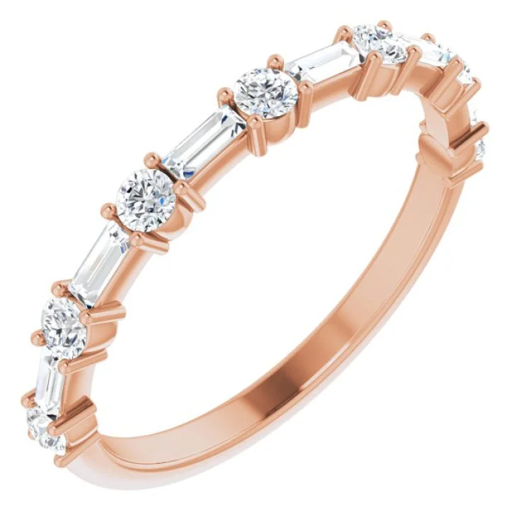 Ladies rings twisted band styles-14K Rose 1/2 CTW Lab-Grown Diamond Anniversary Band