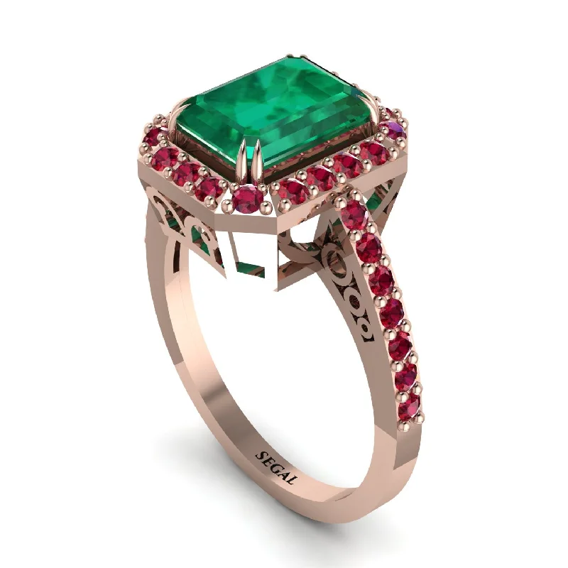 Ladies engagement rings online shopping-Emerald Cut Emerald Vintage-Inspired Engagement Ring - Addilyn No. 50