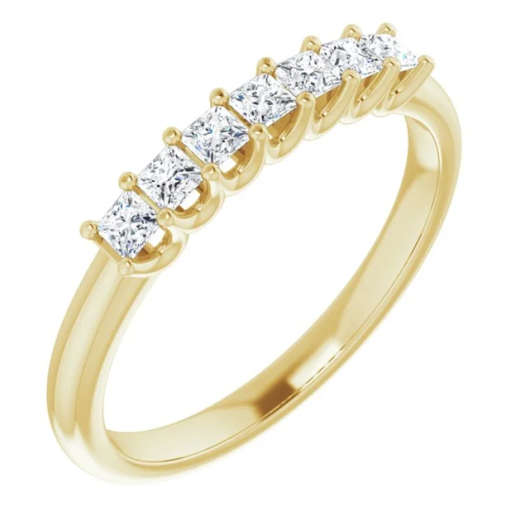 Ladies rings ruby gem accents-14K Yellow 1/3 CTW Natural Diamond Anniversary Band