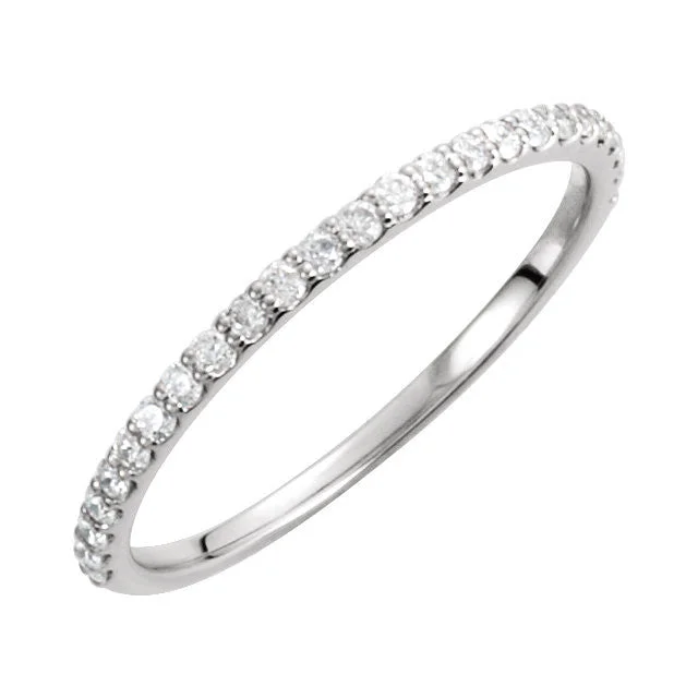 Ladies rings surrealist style designs-14K White Gold 1/4 CTW Diamond Anniversary Wedding Band