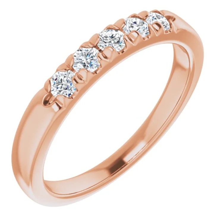 Ladies rings resin accent styles-14K Rose 1/3 CTW Natural Diamond Anniversary Band