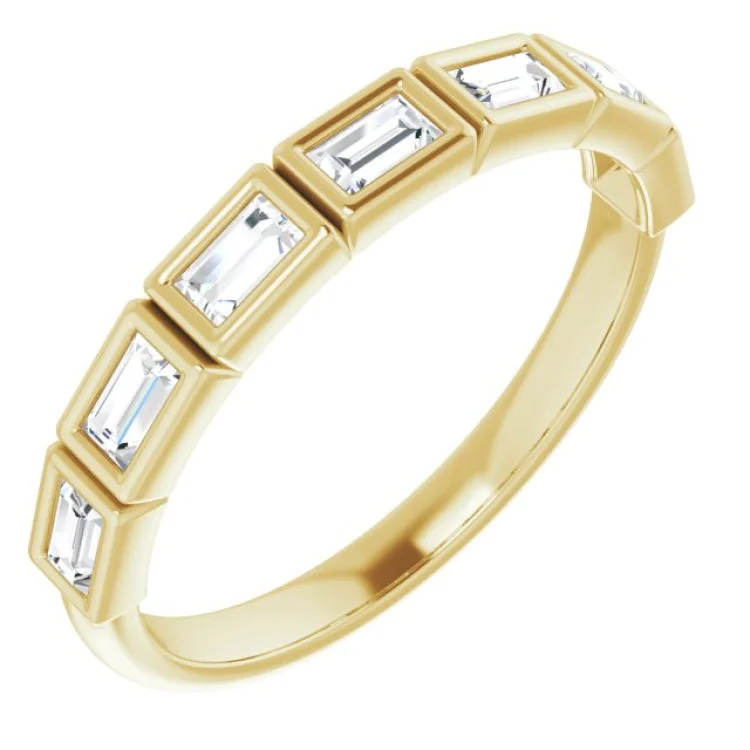 Ladies rings mixed material designs-14K Yellow 1/4 CTW Natural Diamond Anniversary Band