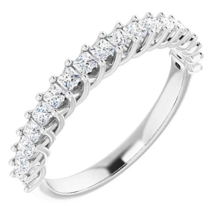 Ladies rings secure fit designs-Platinum 1/2 CTW Natural Diamond Anniversary Band