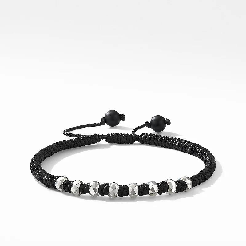 ladies bracelet seasonal summer-DY Men's Fortune Woven Bracelet in Black with Black Onyx