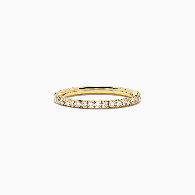 Ladies rings Scandinavian minimal rings-18K Yellow Gold Yellow Diamond Eternity Band, 0.54 TCW