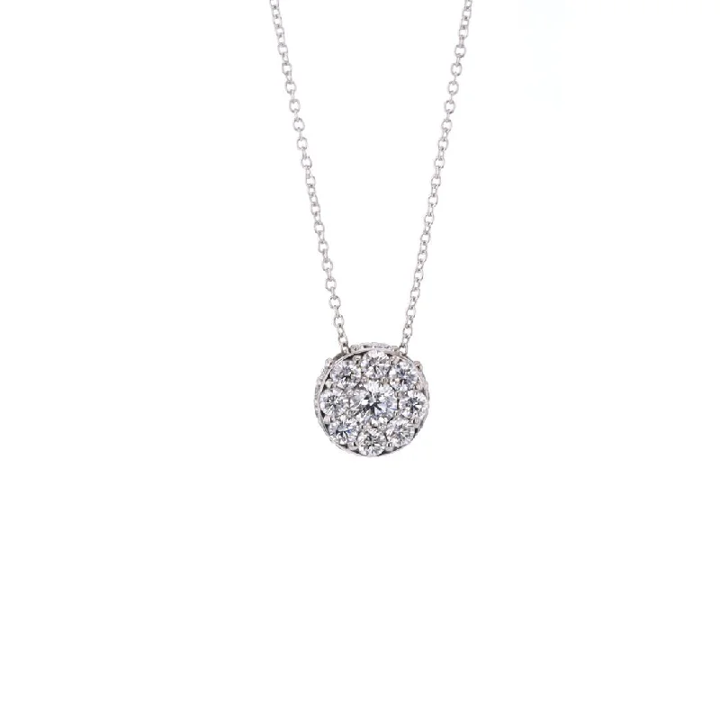 ladies necklace trendy multi-stone-1.31 ctw Diamond Cluster Necklace