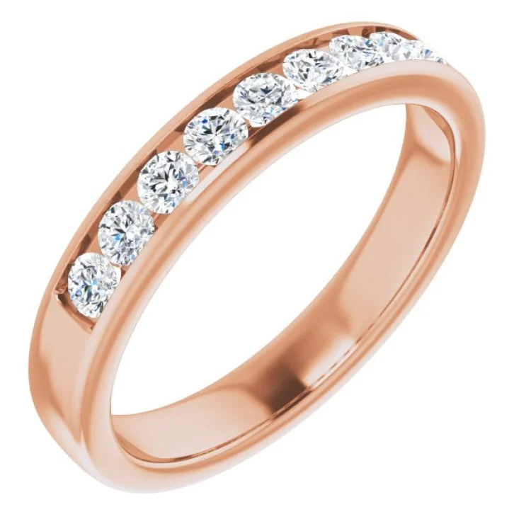 Ladies rings monochromatic styles-14K Rose 3/4 CTW Natural Diamond Band