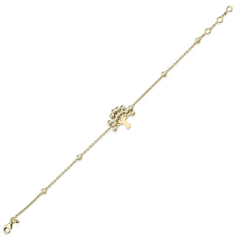 ladies bracelet flower name-18K Gold and Diamond Mulberry Bracelet