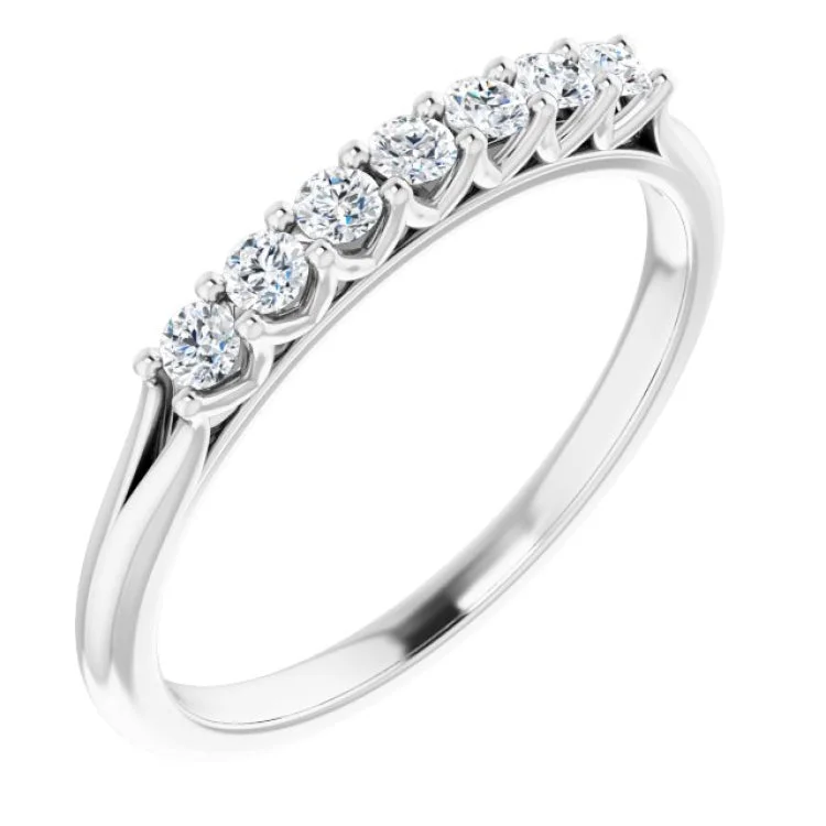 Ladies rings easy care rings-14K White 1/5 CTW Natural Diamond Anniversary Band