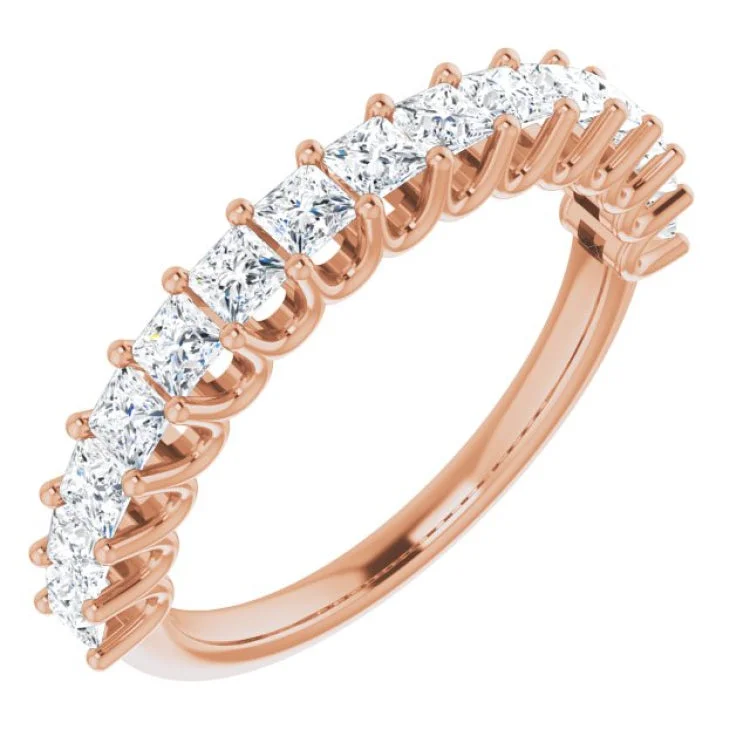 Ladies rings mixed material designs-14K Rose 5/8 CTW Lab-Grown Diamond Anniversary Band