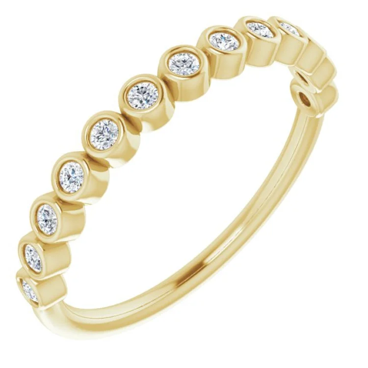 Ladies rings adjustable size options-14K Yellow 1/5 CTW Natural Diamond Anniversary Band