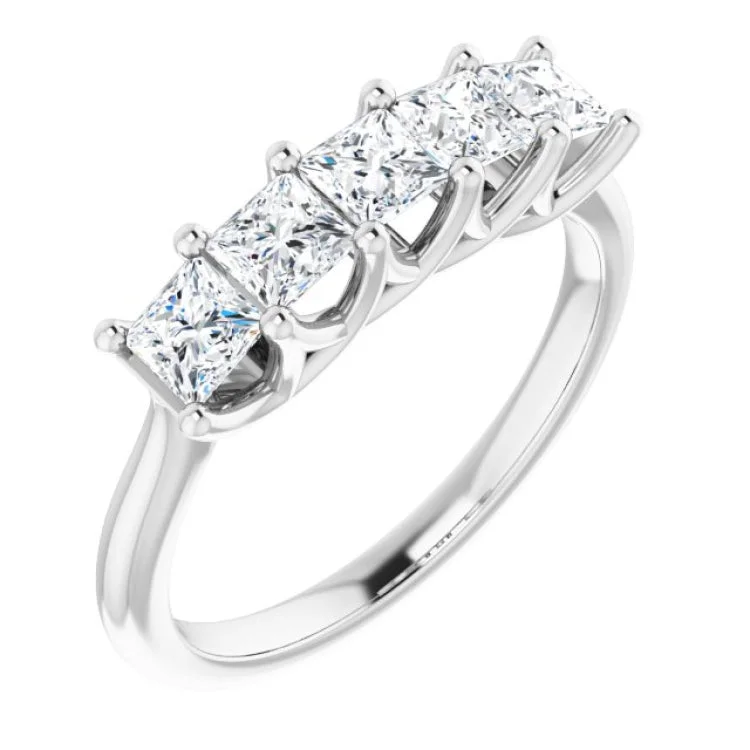 Ladies rings everyday glamour designs-Platinum 1 CTW Natural Diamond Anniversary Band