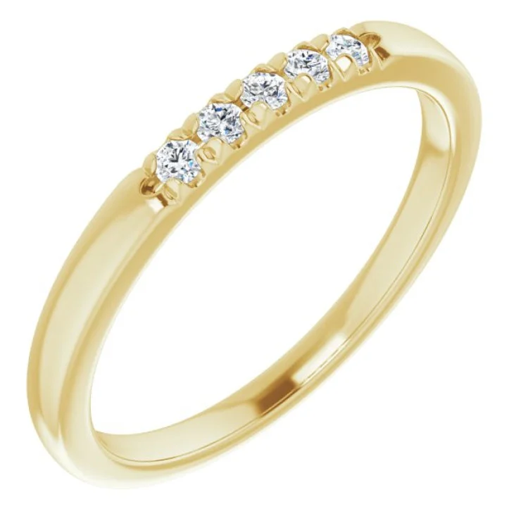 Ladies rings French elegance designs-14K Yellow 1/10 CTW Natural Diamond Anniversary Band