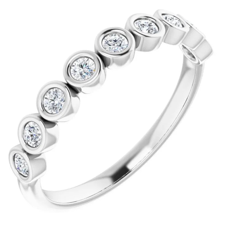 Ladies rings emerald cut rings-Platinum 1/4 CTW Natural Diamond Anniversary Band