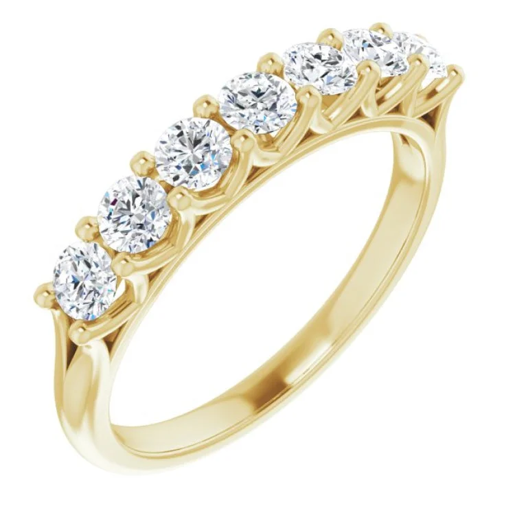 Ladies rings star motif accents-14K Yellow 5/8 CTW Natural Diamond Anniversary Band