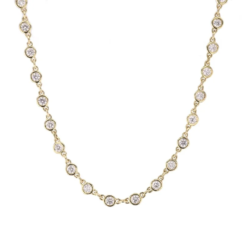 ladies necklace blue sapphire high-end-2.75 ctw Diamonds By The Yard Necklace