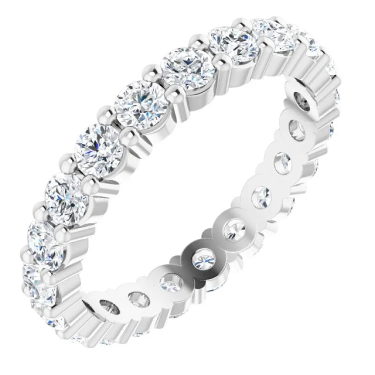 Ladies rings bold silver styles-14K White 1 3/4 CTW Lab-Grown Diamond Eternity Band Size 5