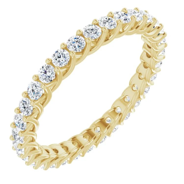 Ladies rings dangling charm styles-14K Yellow 9/10 CTW Diamond Eternity Band