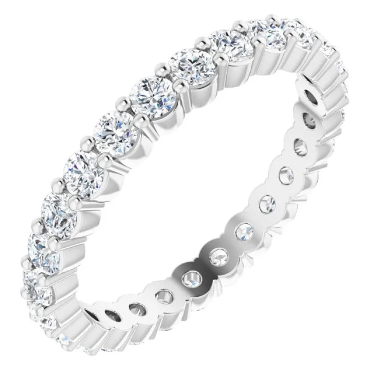 Ladies rings infinity symbol designs-14K White 9/10 CTW Natural Diamond Eternity Band Size 8