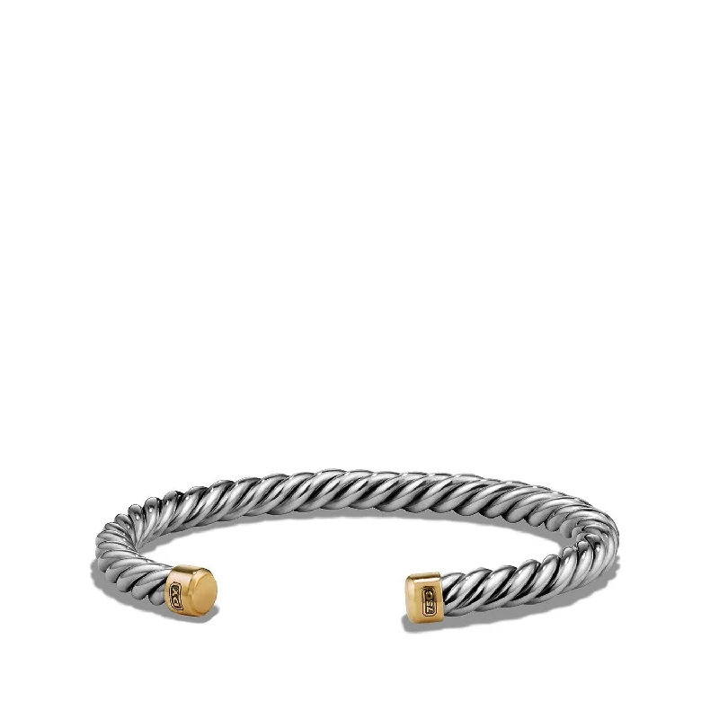 ladies bracelet butterfly solitaire-David Yurman Men's Cuff Bracelet with 18K Gold