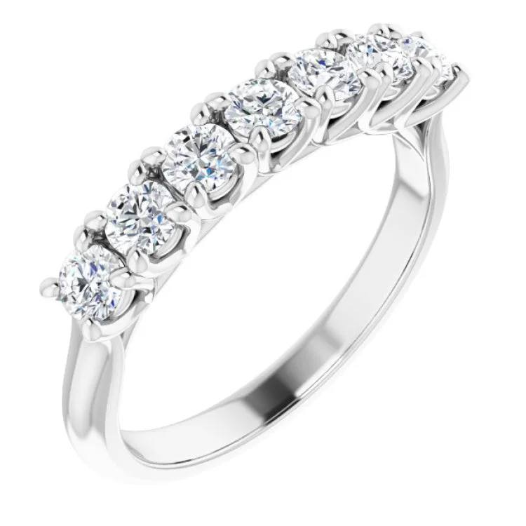 Ladies rings Thanksgiving gift rings-Platinum 3/4 CTW Natural Diamond Seven-Stone Anniversary Band