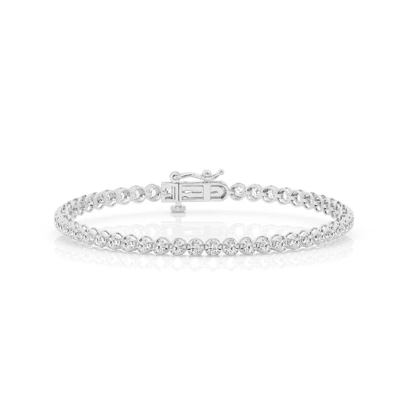 ladies bracelet glossy diamond-2.00 cttw Tennis Bracelet with Round Lab Diamond by Mercury Rings