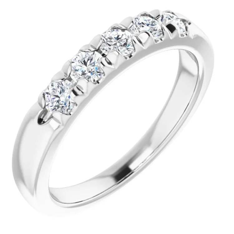 Ladies rings spring fashion styles-14K White 1/2 CTW Natural Diamond Anniversary Band