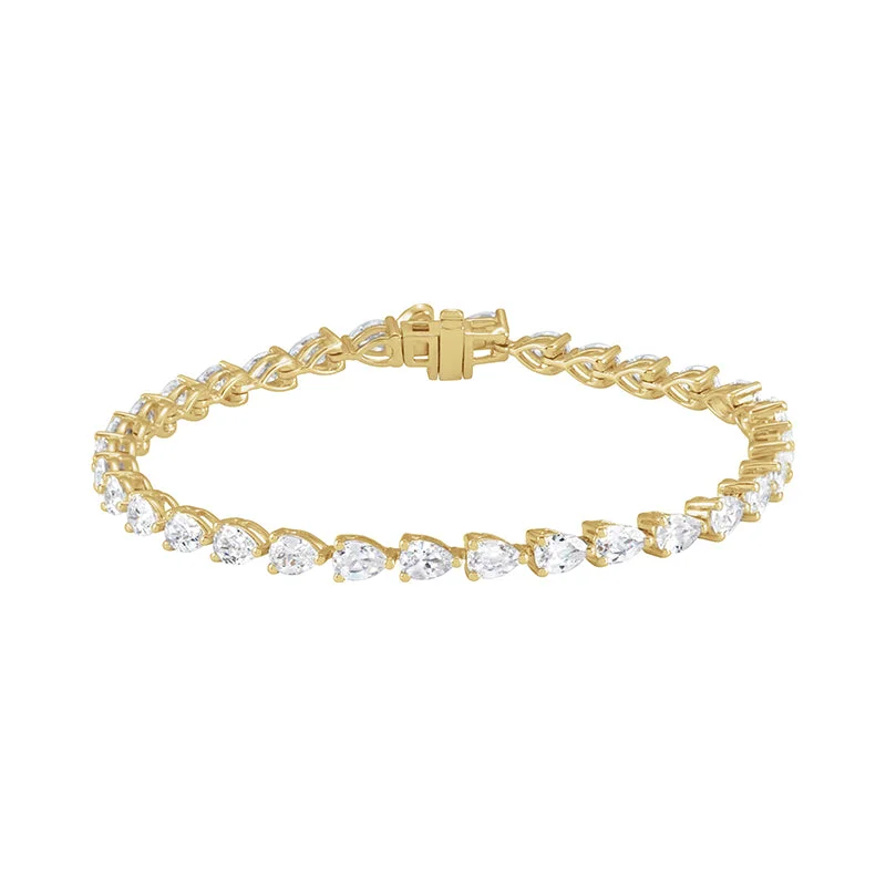 ladies bracelet floral black diamond-14K Yellow Gold 6 1/2 CTW Lab-Grown Diamond Line 7" Bracelet