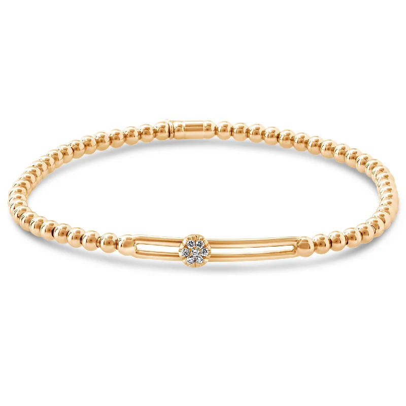 ladies bracelet sculpted christmas-Hulchi Belluni Bracelet with Single Pave Diamond Moveable Station